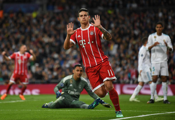 James Rodriguez xé lưới Real ở UCL 2017-18